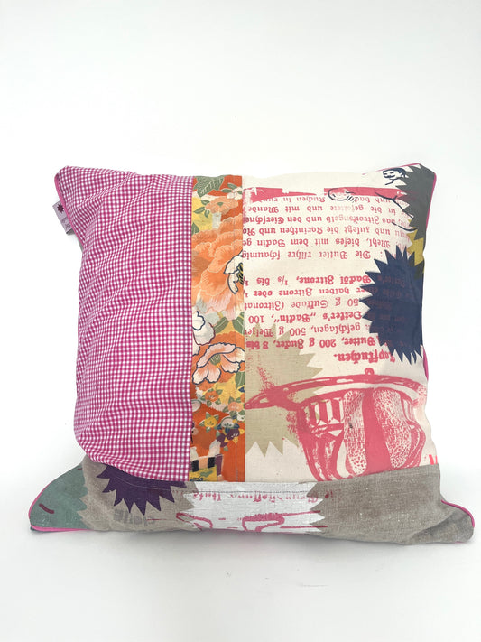 Leinenkissen „Colorful Rain“ · handgefertigtes Unikat