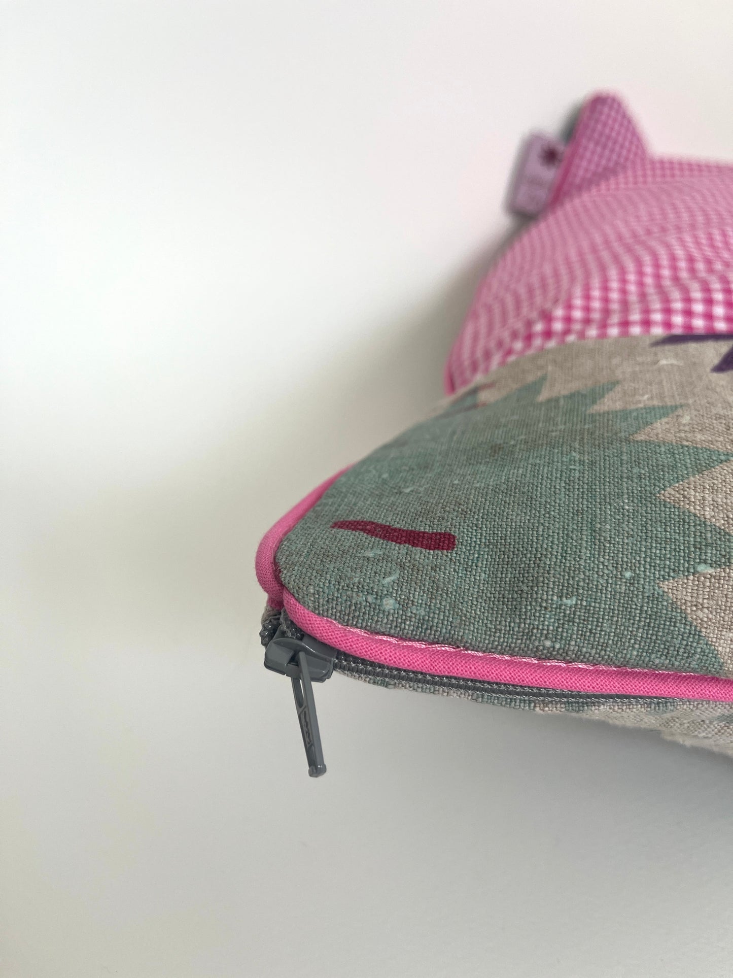 Leinenkissen „Colorful Rain“ · handgefertigtes Unikat