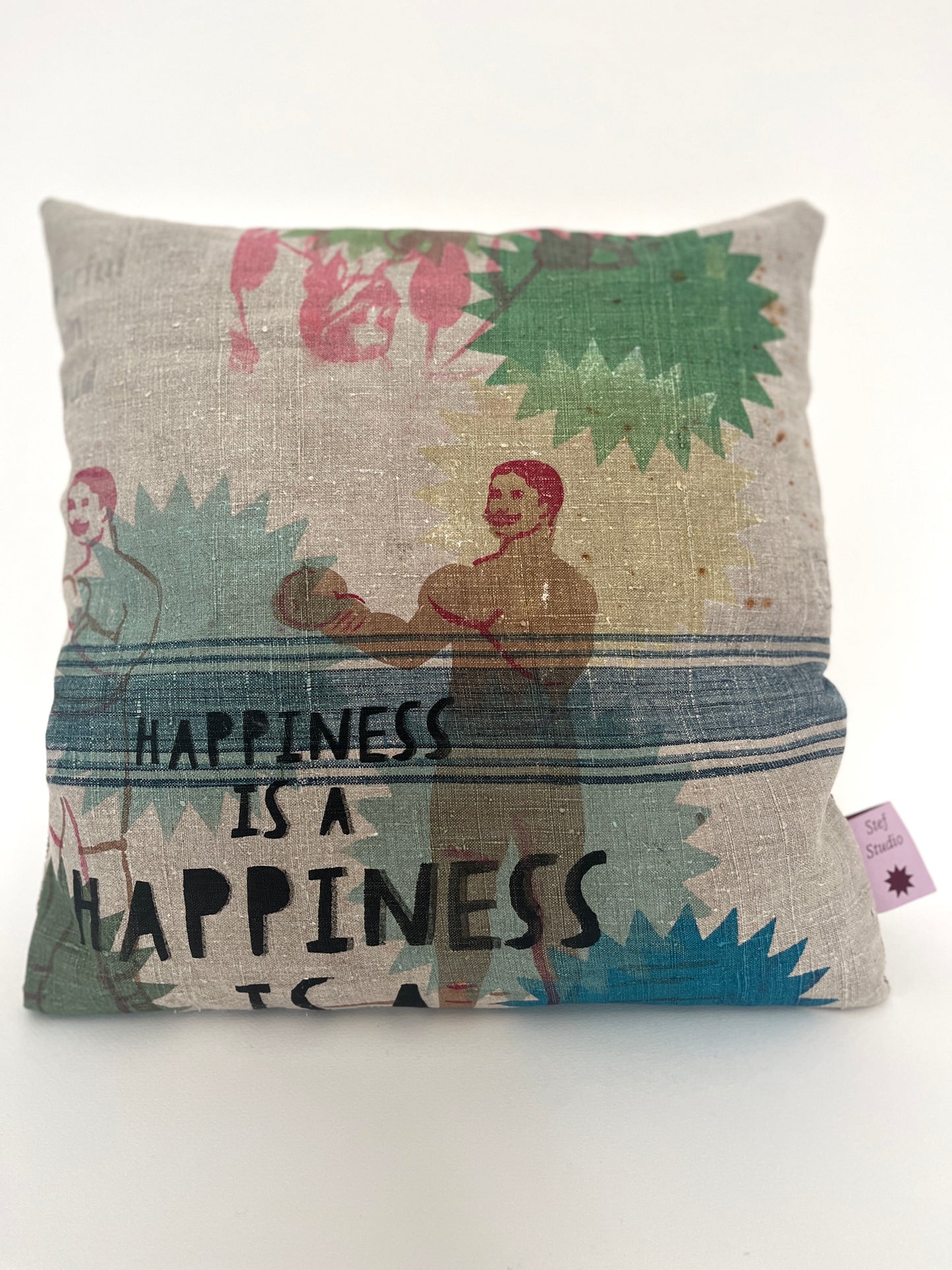 Leinenkissen „Boxer“ · handgefertigtes Unikat