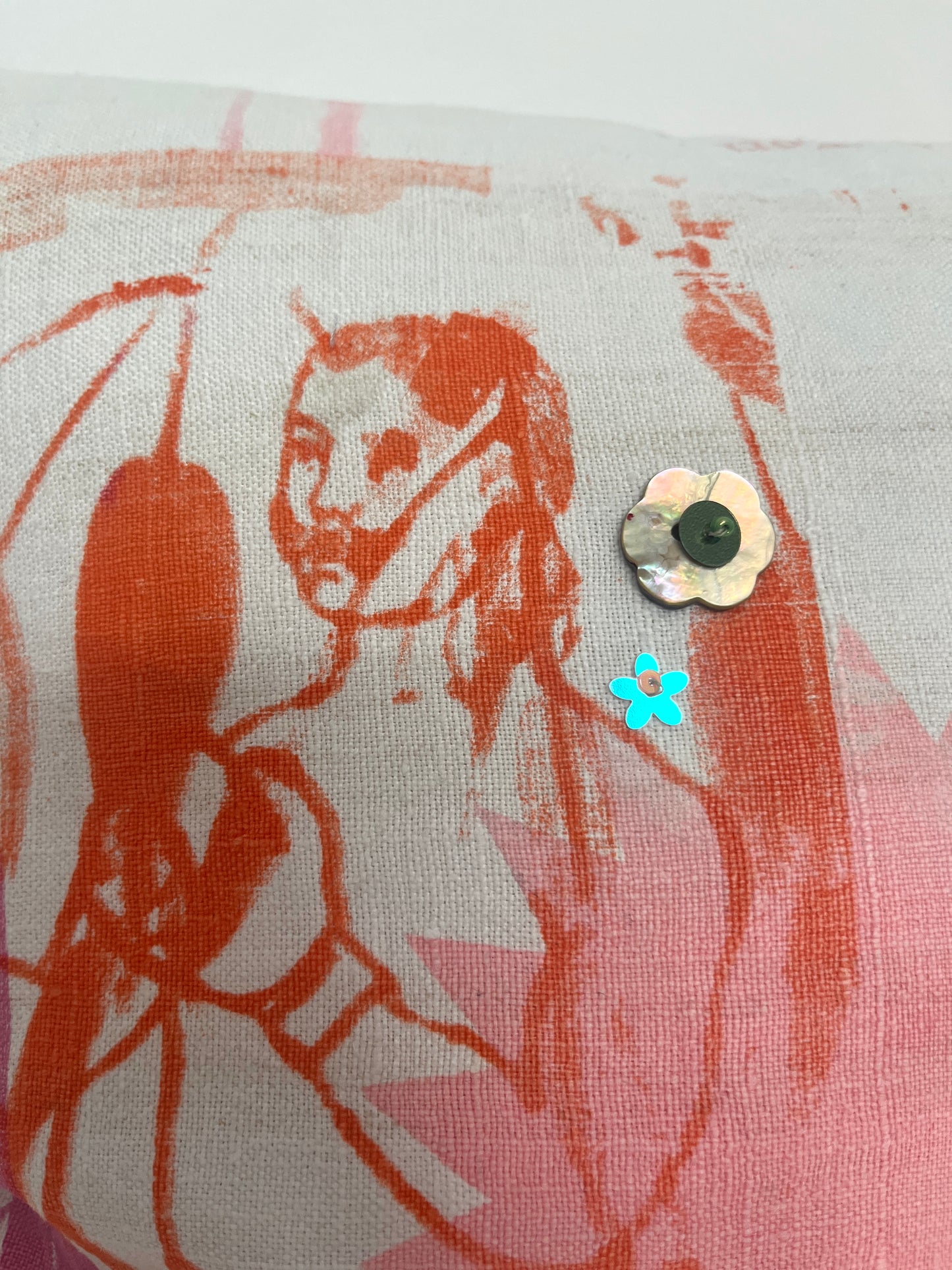 Kissen „Boxer & Stars“ · 40 × 40 cm · handgefertigtes Unikat