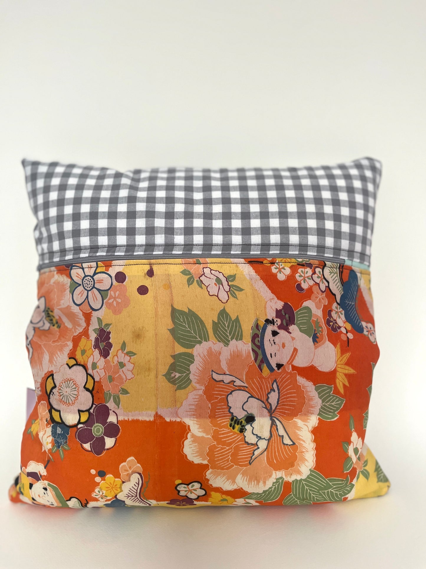 Leinenkissen „Webstreifen“ · Siebdruck · Unikat