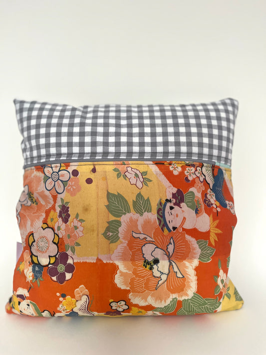 Leinenkissen „Webstreifen“ · Siebdruck · Unikat