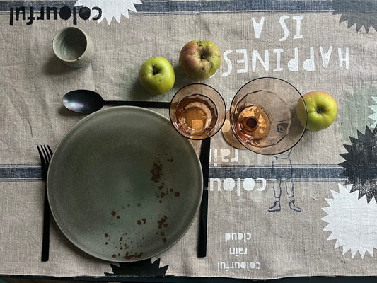 Tischdecke schwarz weiß grau