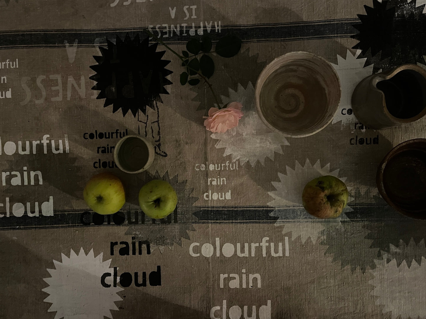 Tischdecke schwarz weiß grau